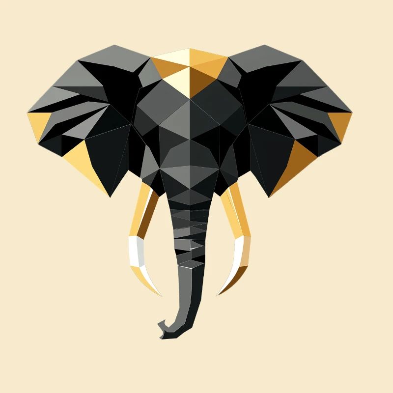 Elephant Low Poly Design