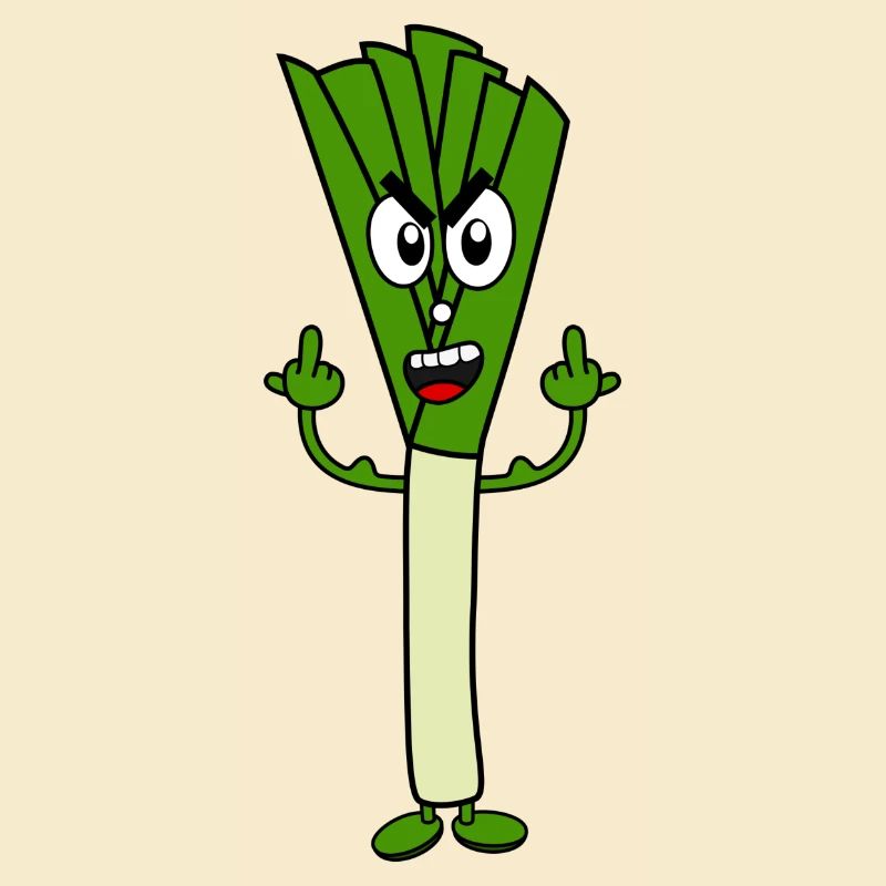 Funny leeks with muscles