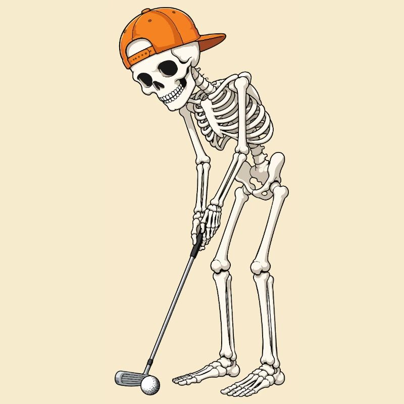Golfing Skeleton Halloween Spooky Golfer