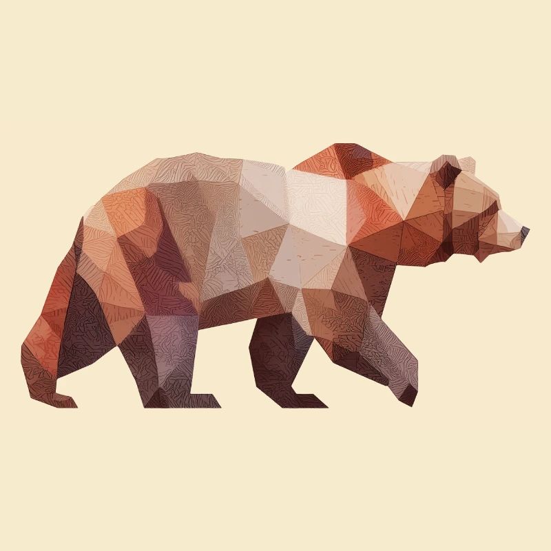 Ours brun | Conception de logo d’art low poly