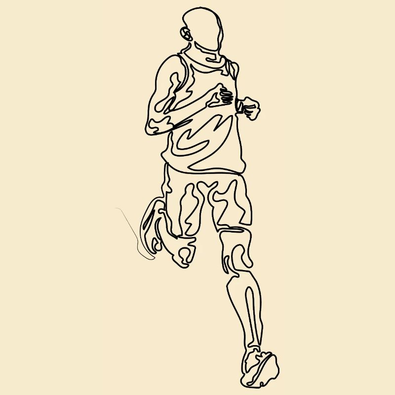 Running Man Dessin de griffonnage d’une seule ligne