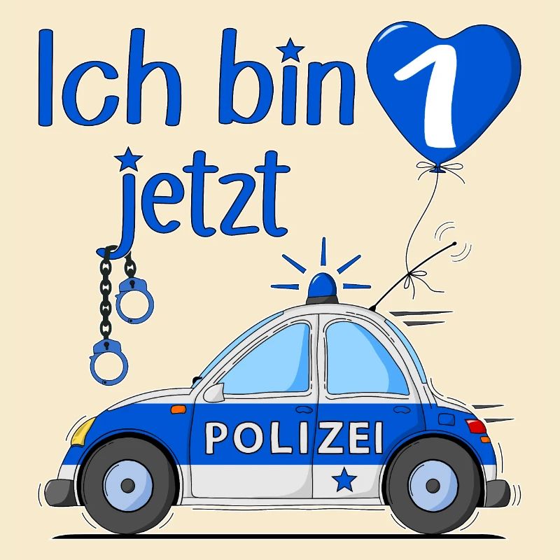 Polizeiauto Ich bin jetzt 1 Geburtstag