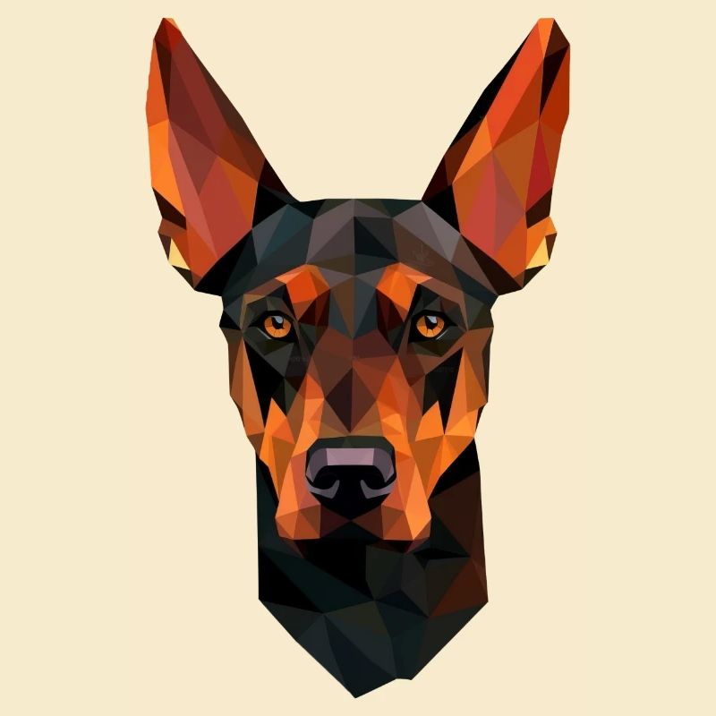 Dog Doberman Polygon