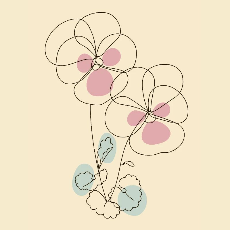 illustration simple ligne florale