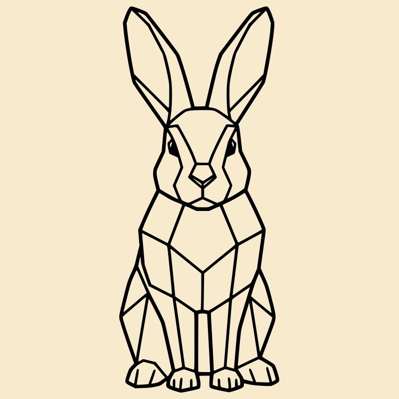 Contour géométrique Bunny Low Poly