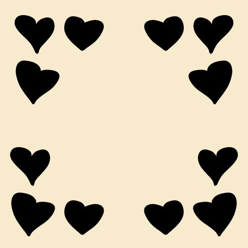 Hearts Pattern Frame Square Heart