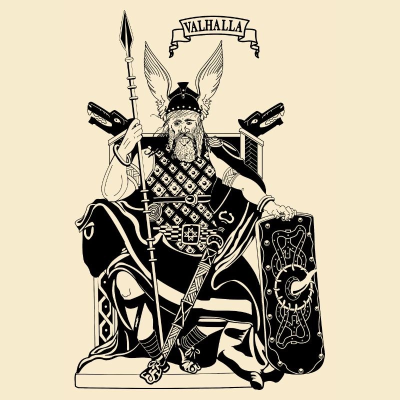 Odin on throne black