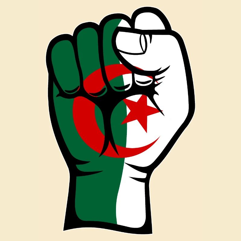 Algerien Flagge Faust Hand Symbol