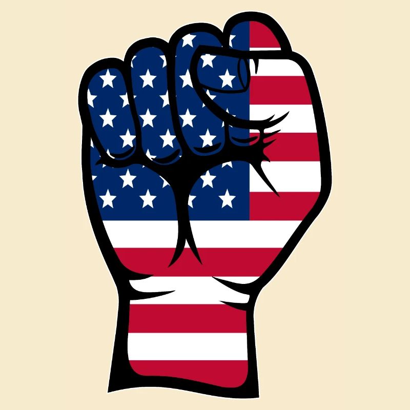 Symbole de la main du poing du drapeau des États-Unis