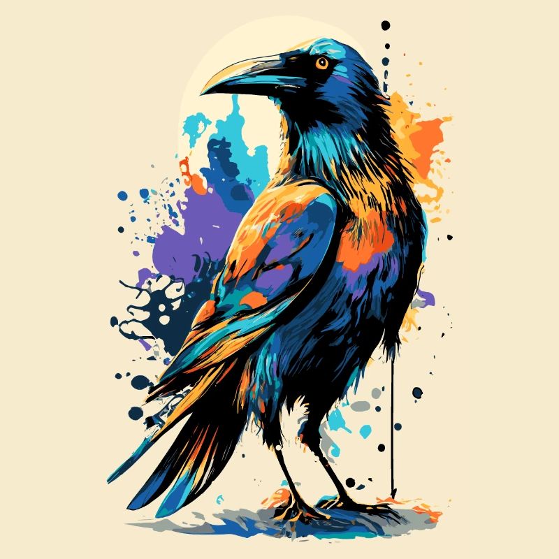 Corbeau noir - Corbeau coloré - Corbeaux et corbeaux
