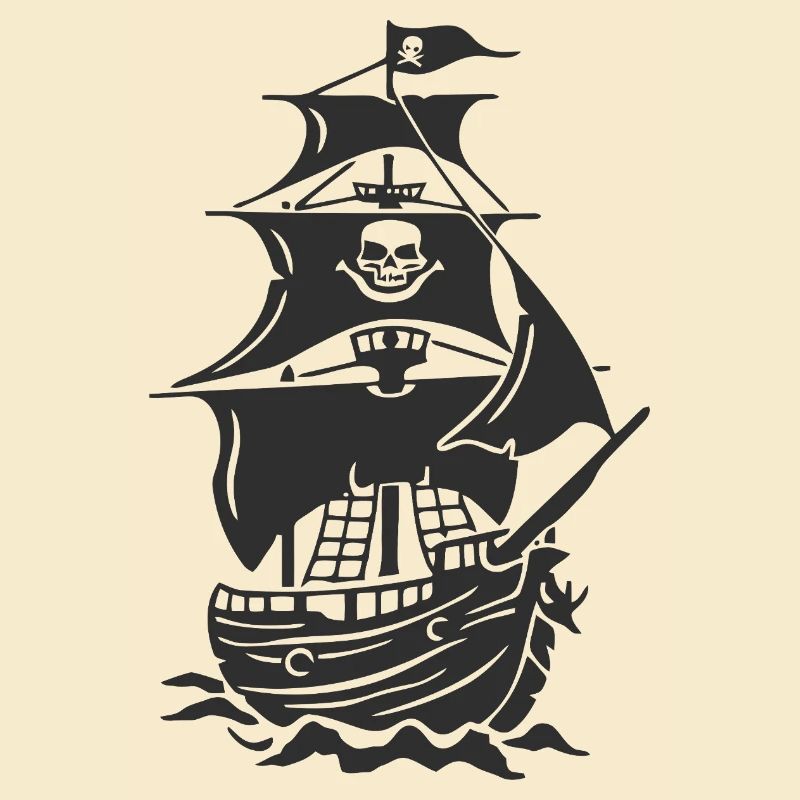 Spukende Piratenschiff-Silhouette
