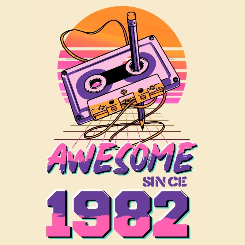 Cassette Rétro 1982 Neon Design