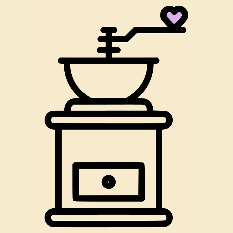 Coffee Love: Coffee Grinder with Heart Vector