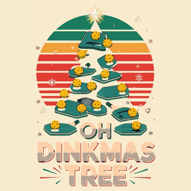 Oh Dinkmas Tree Funny Pickleball