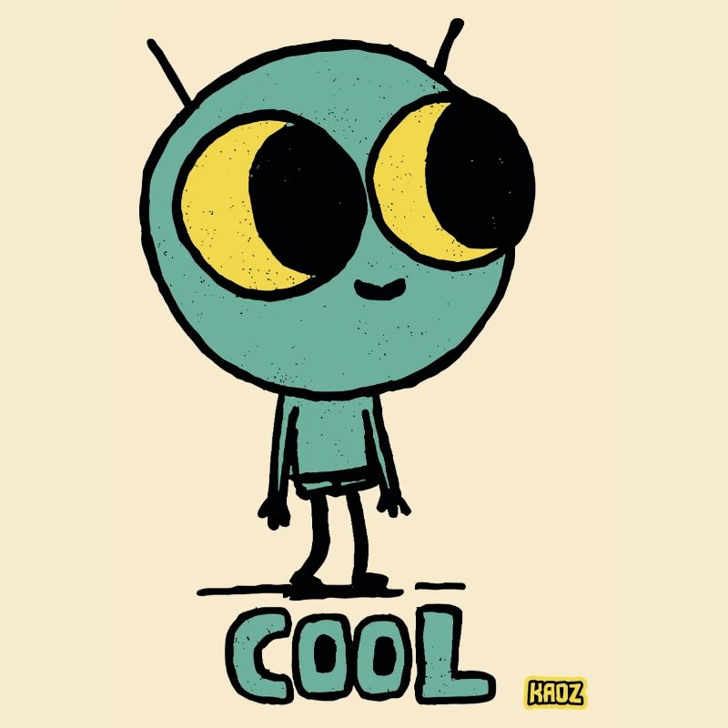 Cosmic Cute Alien with Big Eyes