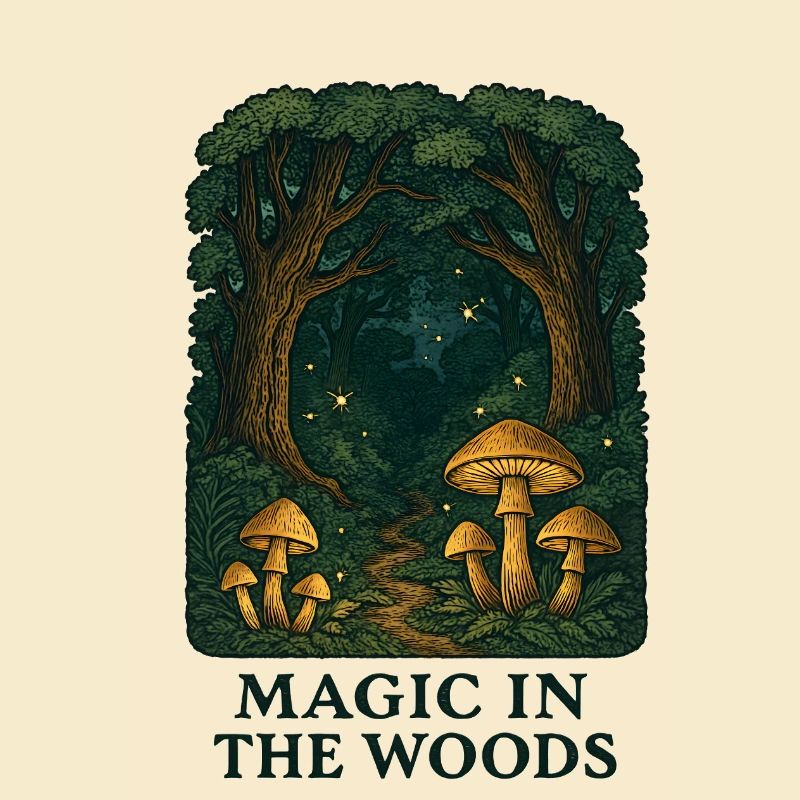 Paysage forestier de champignons magiques