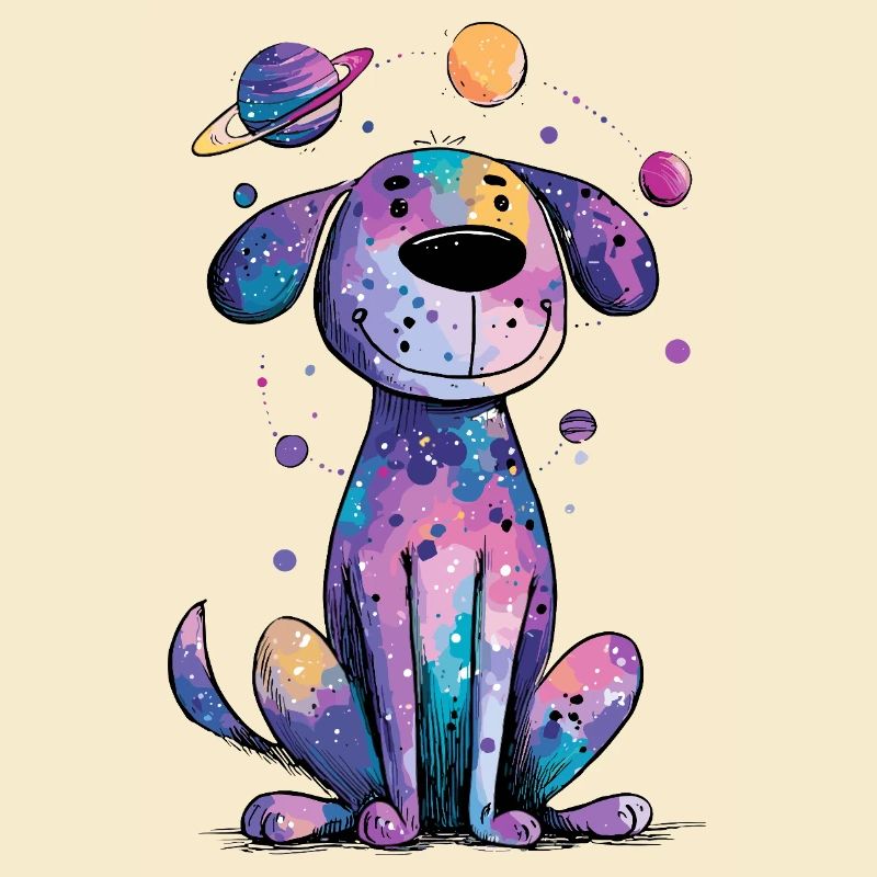 Chiot galactique dans l’espace