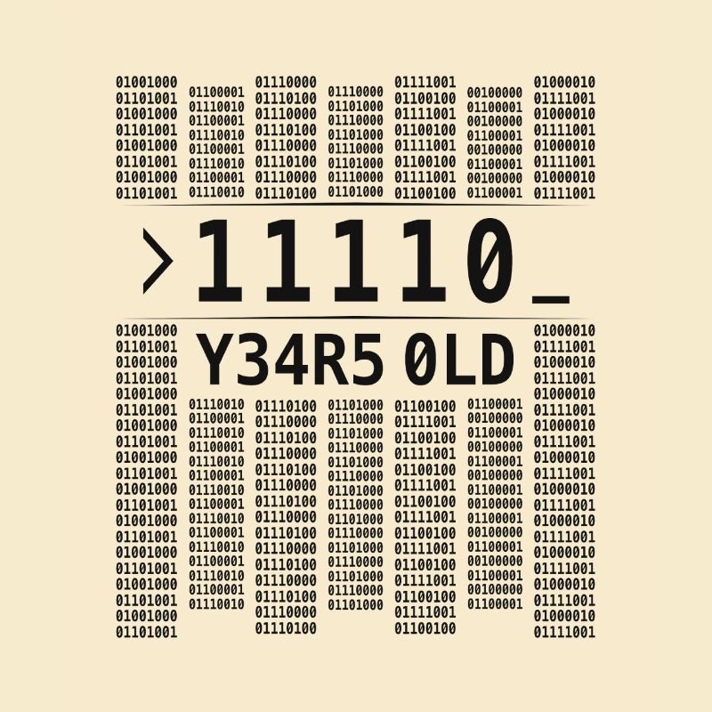 11110 ANS CODE BINAIRE D’ORDINATEUR 30E ANNIVERSAIRE