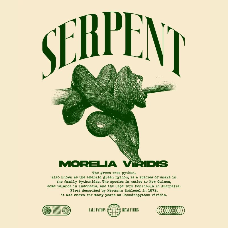 Green Tree Python Modern Reptile Keeper Streetwear