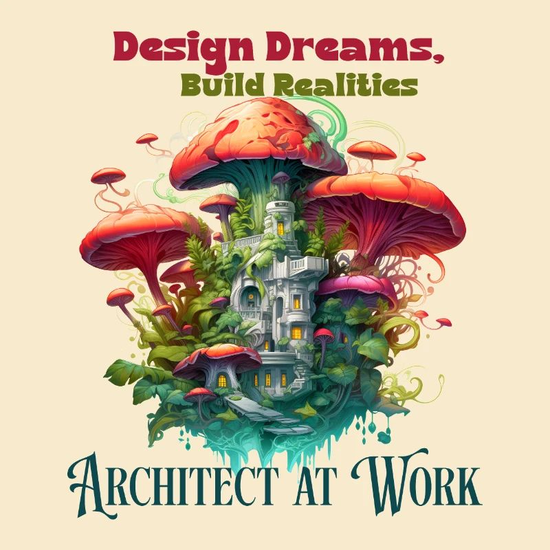 Architect engineer at work funny illustration