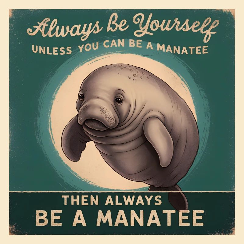 Sei Du selbst oder sei ein Manatee Lebensweisheit