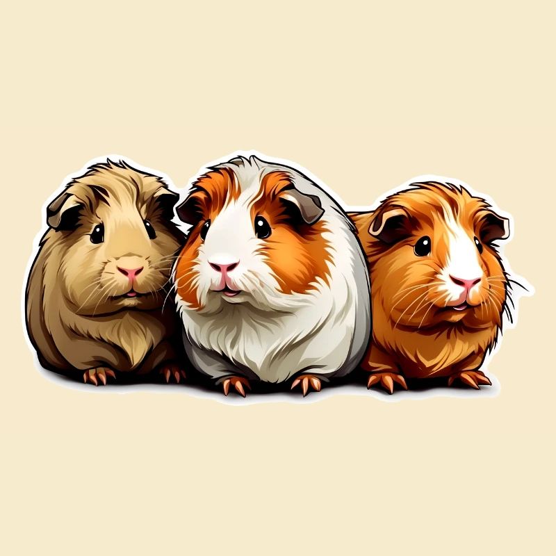 Trois mignons cochons d’Inde
