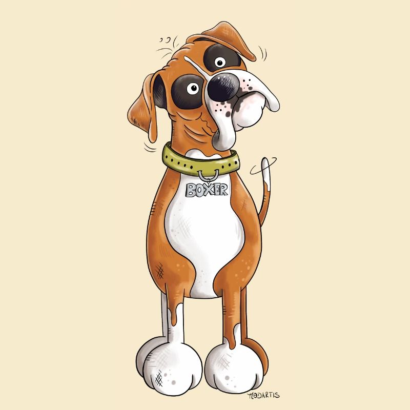 Lustiger Deutscher Boxer