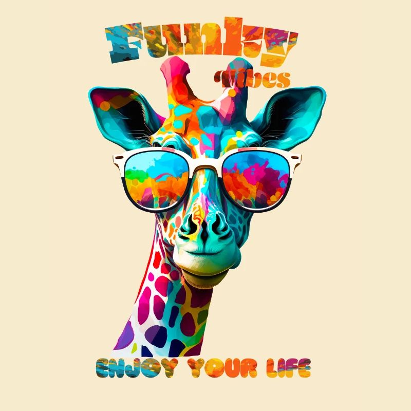Funky Vibes. Genieße dein Leben. Giraffe