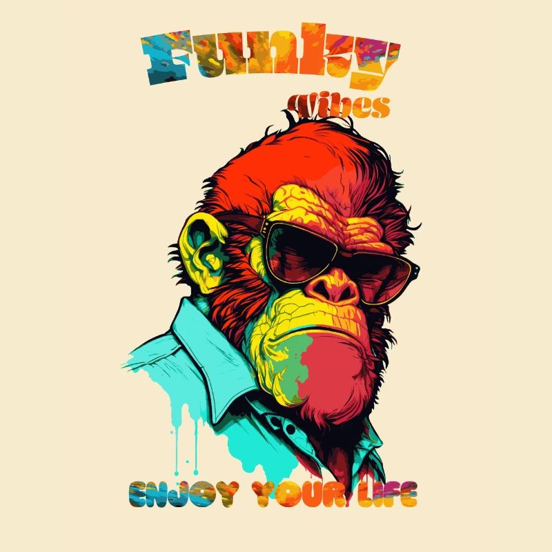 Funky Vibes. Genieße dein Leben. Gorilla