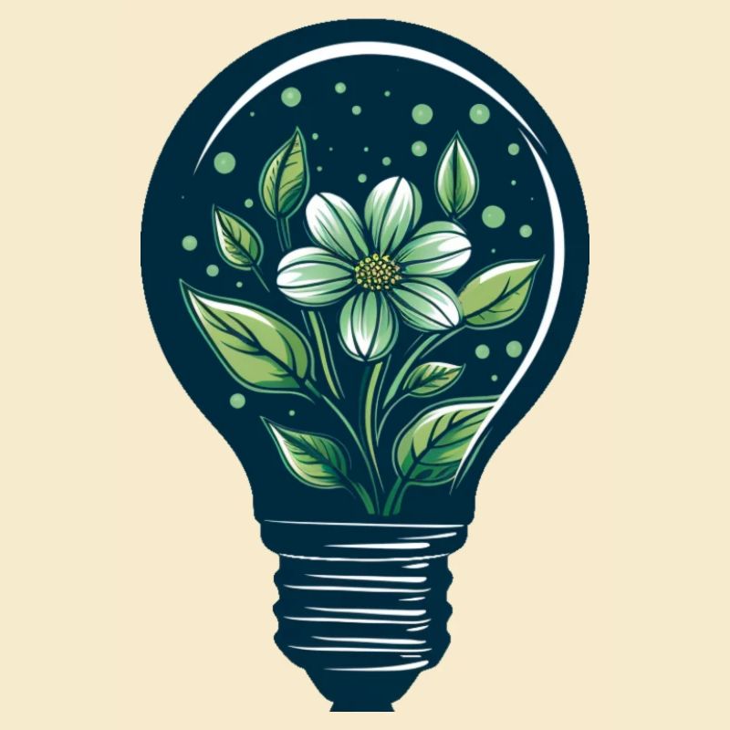 Blume und Glühbirne
