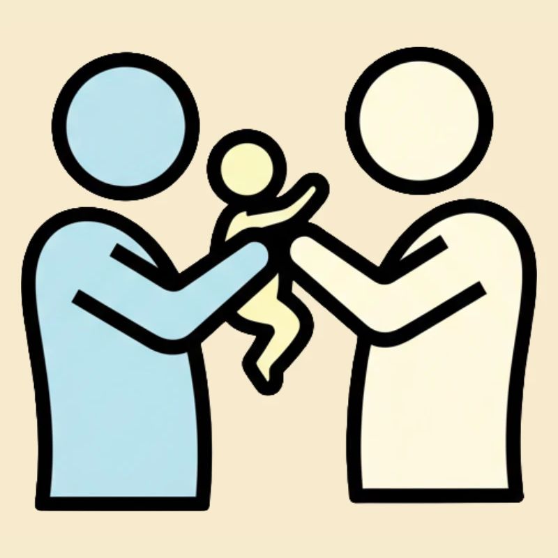 Stolze Eltern mit Baby | Modernes Piktogramm