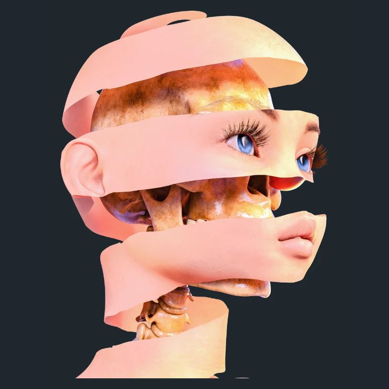 Gesicht oder Totenkopf? - Kunst mit dem Sensenmann