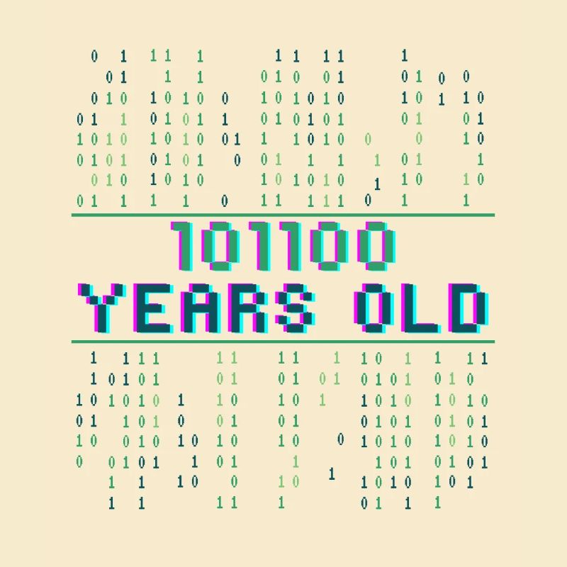 44e anniversaire 44 ans Code binaire Informatique