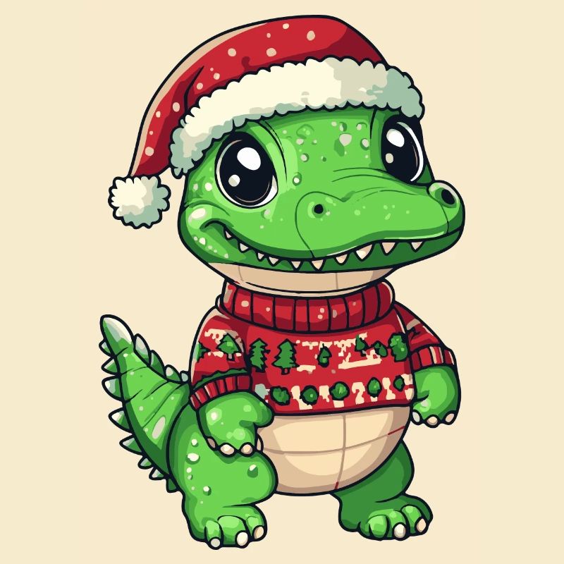 Bande dessinée de Noël alligator