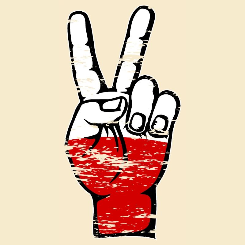 Symbole de victoire de la paix du drapeau de la Pologne utilisé
