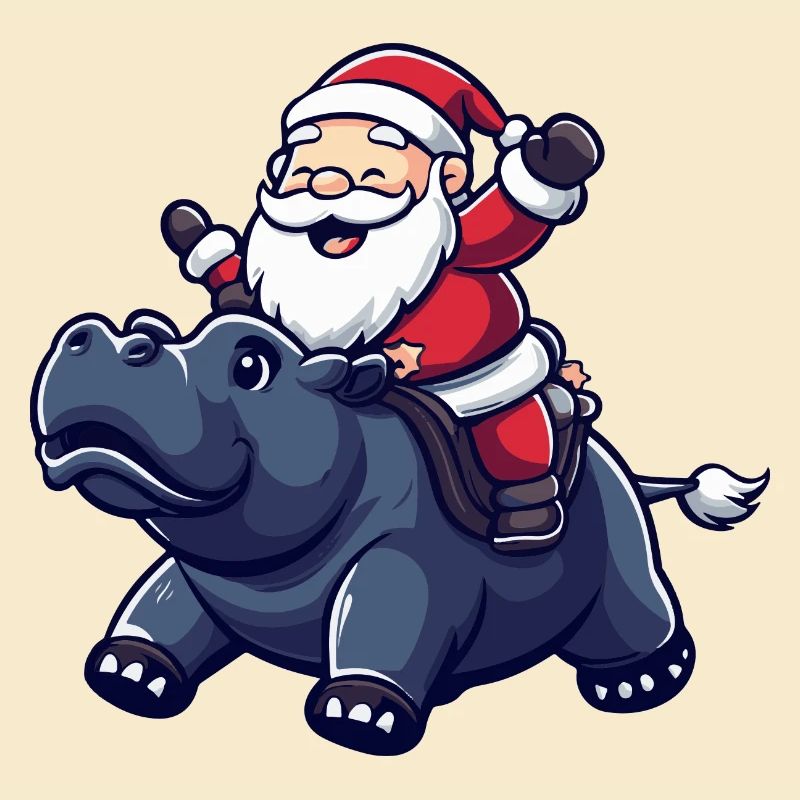 Nilpferd Weihnachtsmann