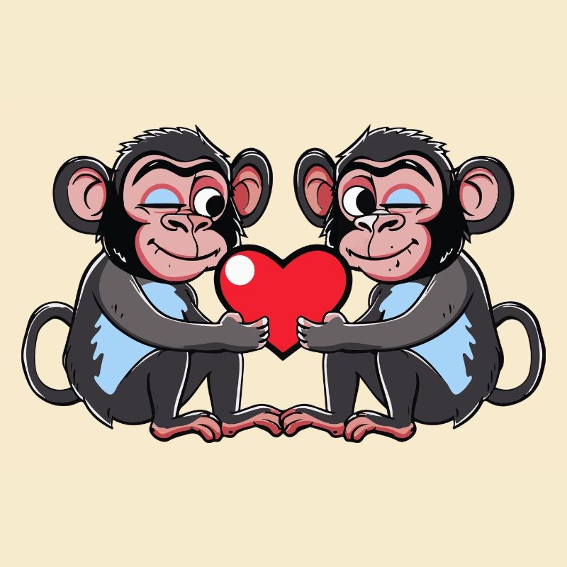 Monkey Couple Love