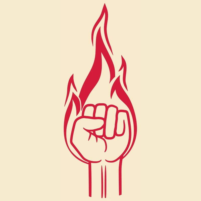 fist torch fire flame burning hot revolution