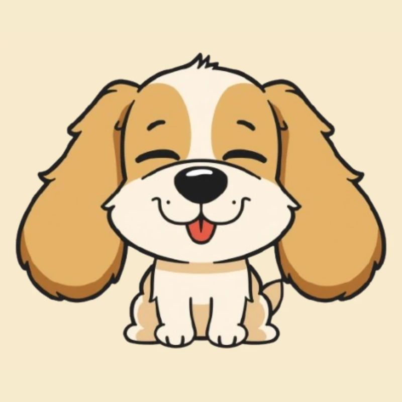 Tête de chien mignonne avec une expression joyeuse