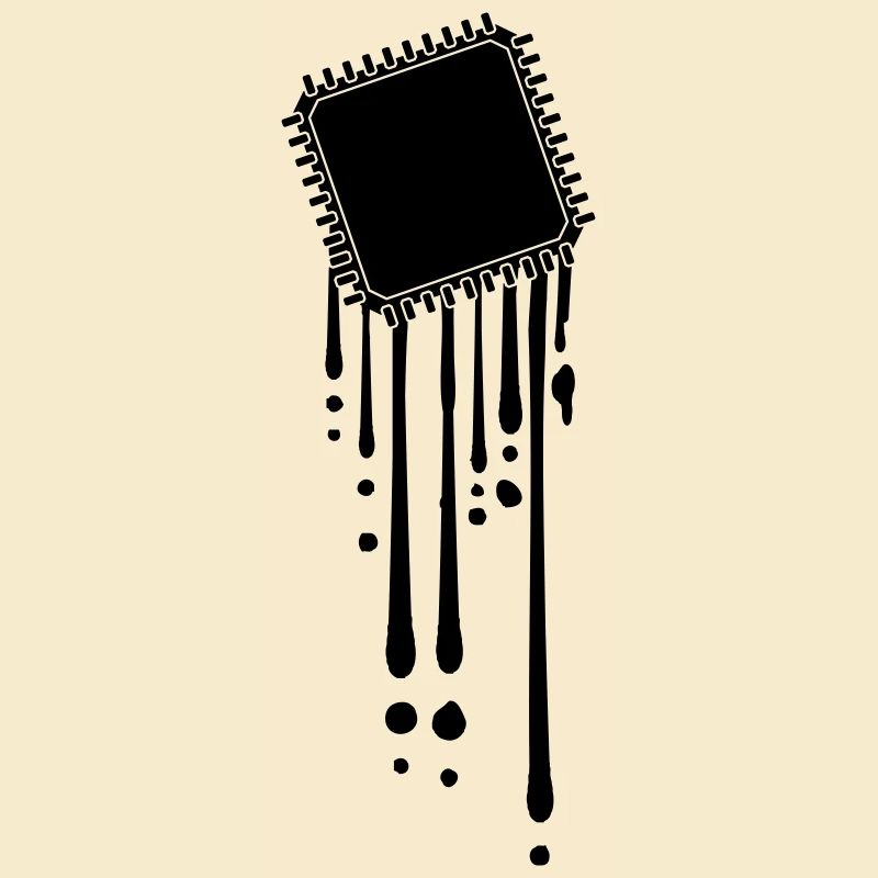 prozessor schmelzen tropfen graffiti cpu computer