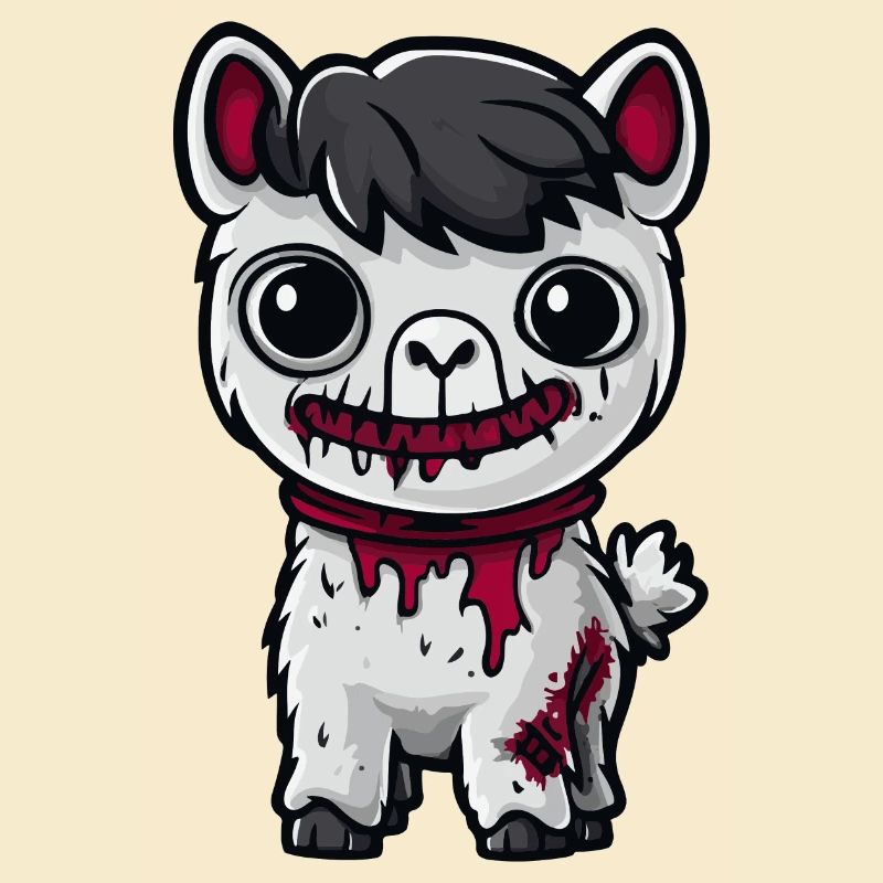Alpaka Llama Halloween Comic Lustig