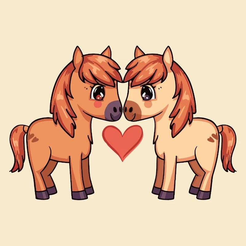 Pferd Paar Valentinstag