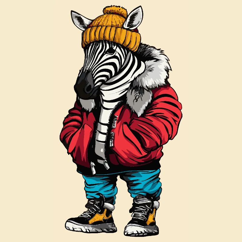 Zebra Funny Winter