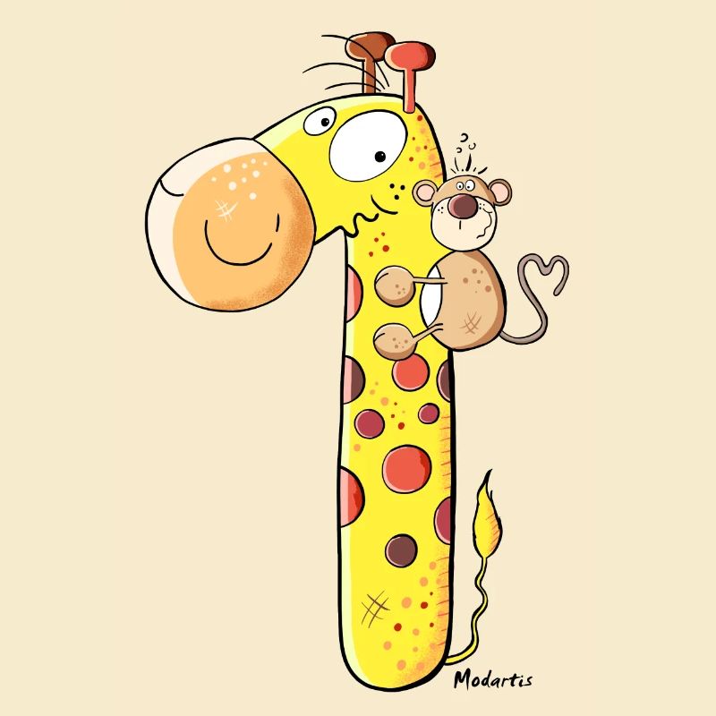 Singe sur Giraffe