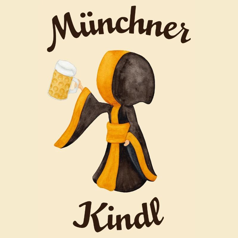 Münchner Kindl mit Masskrug und Bier