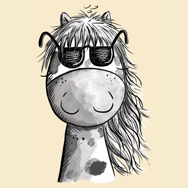 Cheval cool avec lunettes de soleil