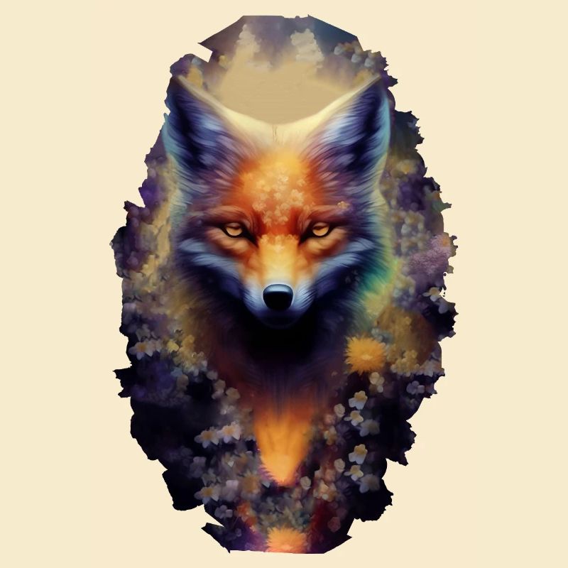 Fuchs Wald Tiere Blumen Tierliebhaber Mädchen Mode