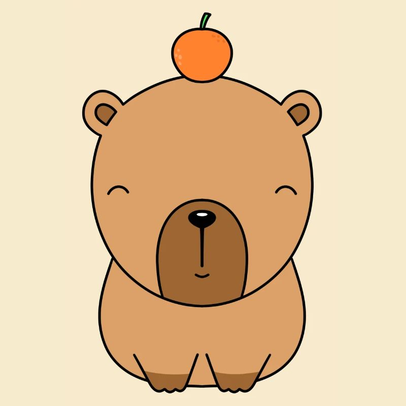 süßes capybara sitzend