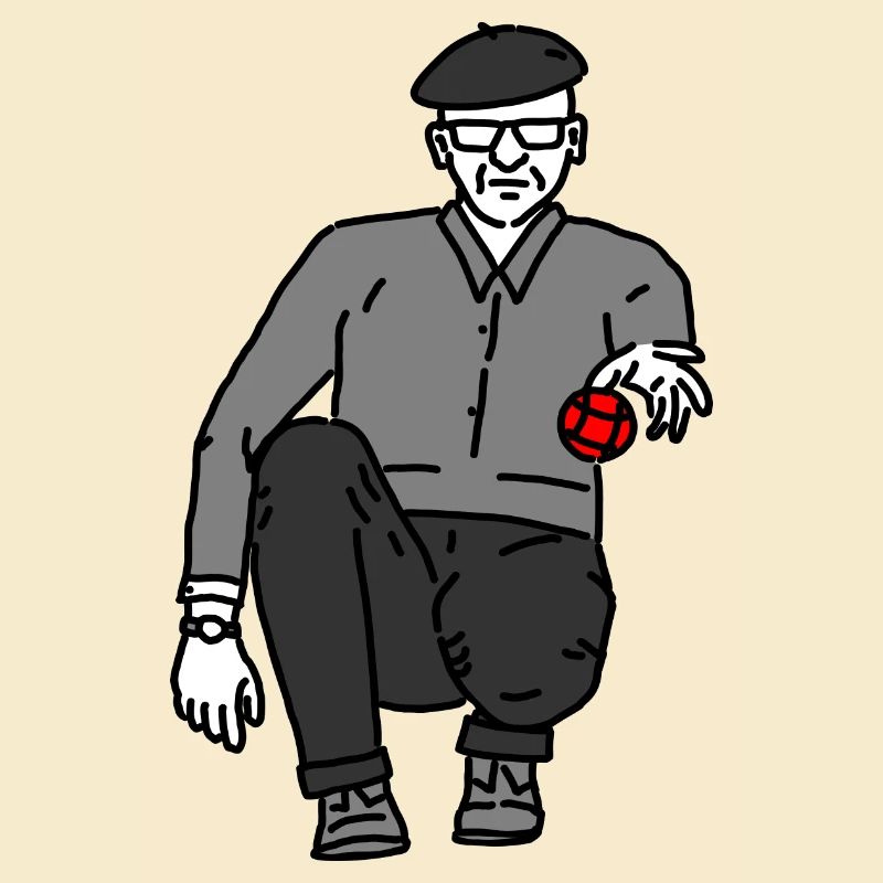 Petanque Player Left-Handed