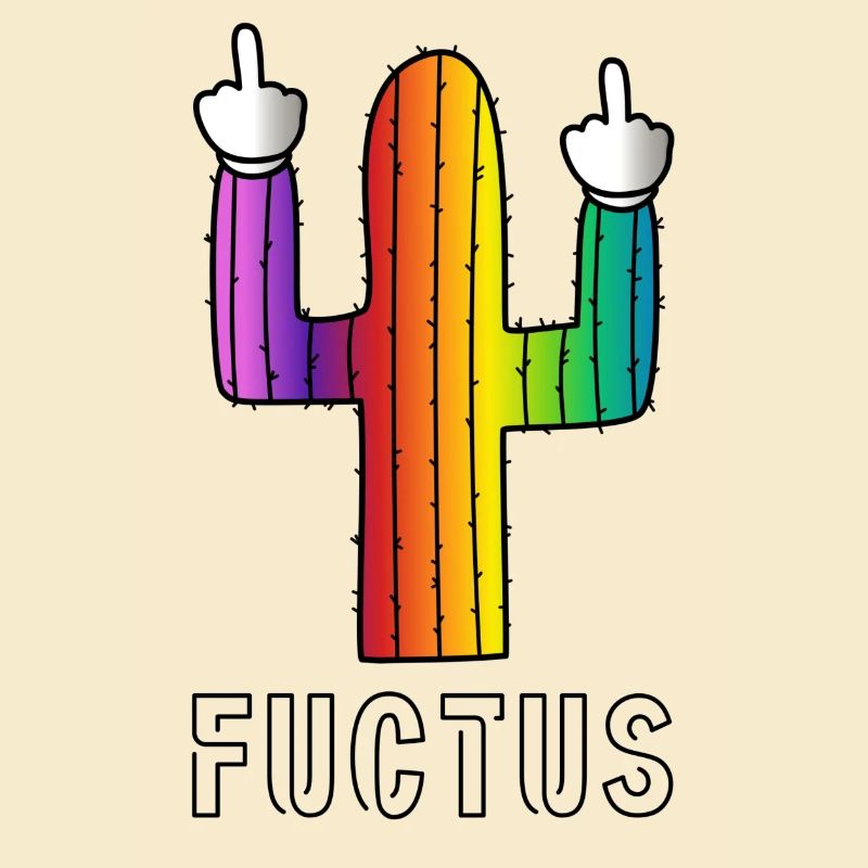 Fuctus Cactus Rainbow Funny F-off